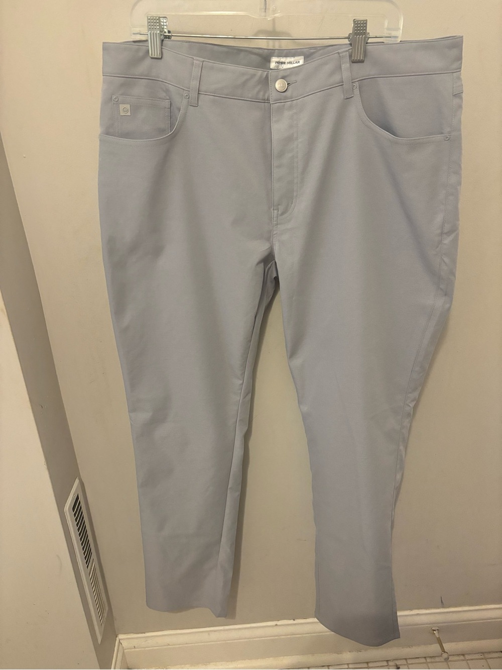 Peter Millar EB66 Pants Mens 38x32 Gray Performance Five-Pocket Golf Stretch